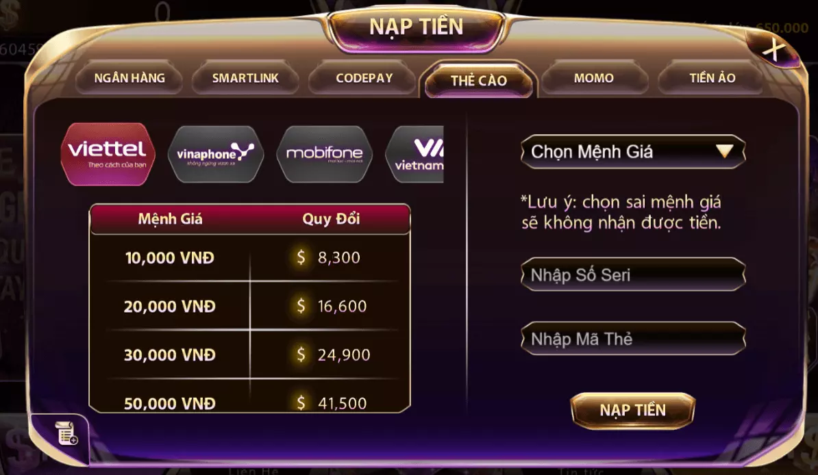 Quy trình nạp rút tiền gem win an toàn