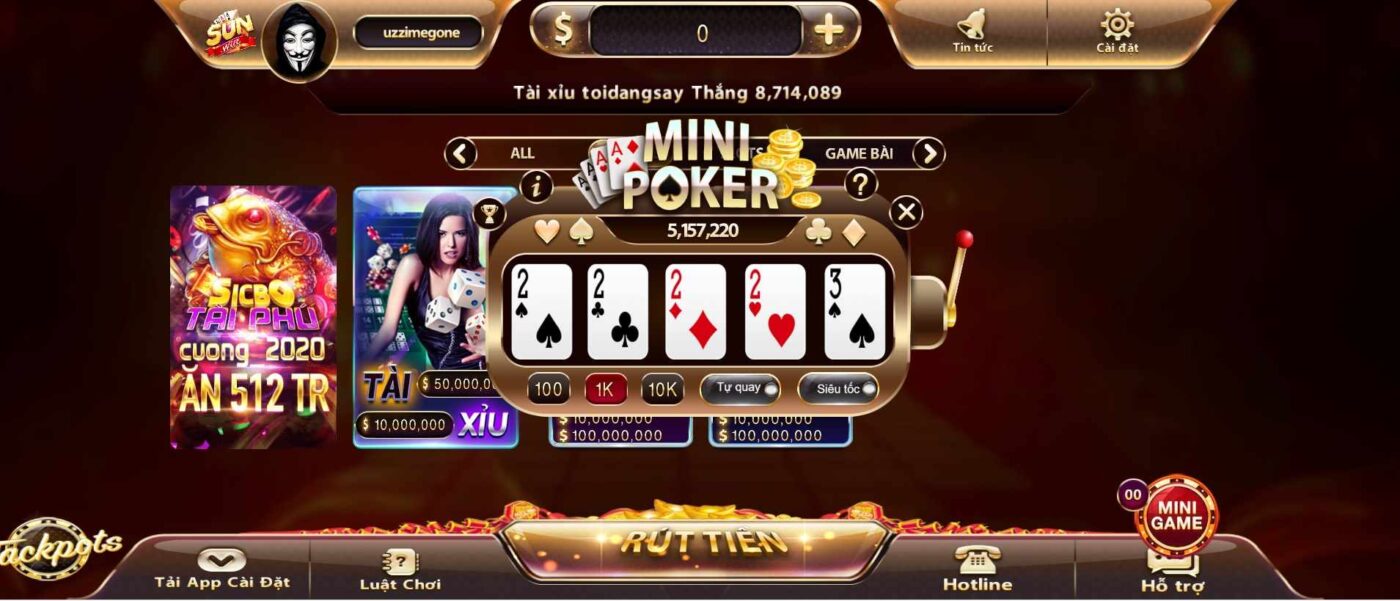 Game giải trí hấp dẫn Mini Poker với gemwin